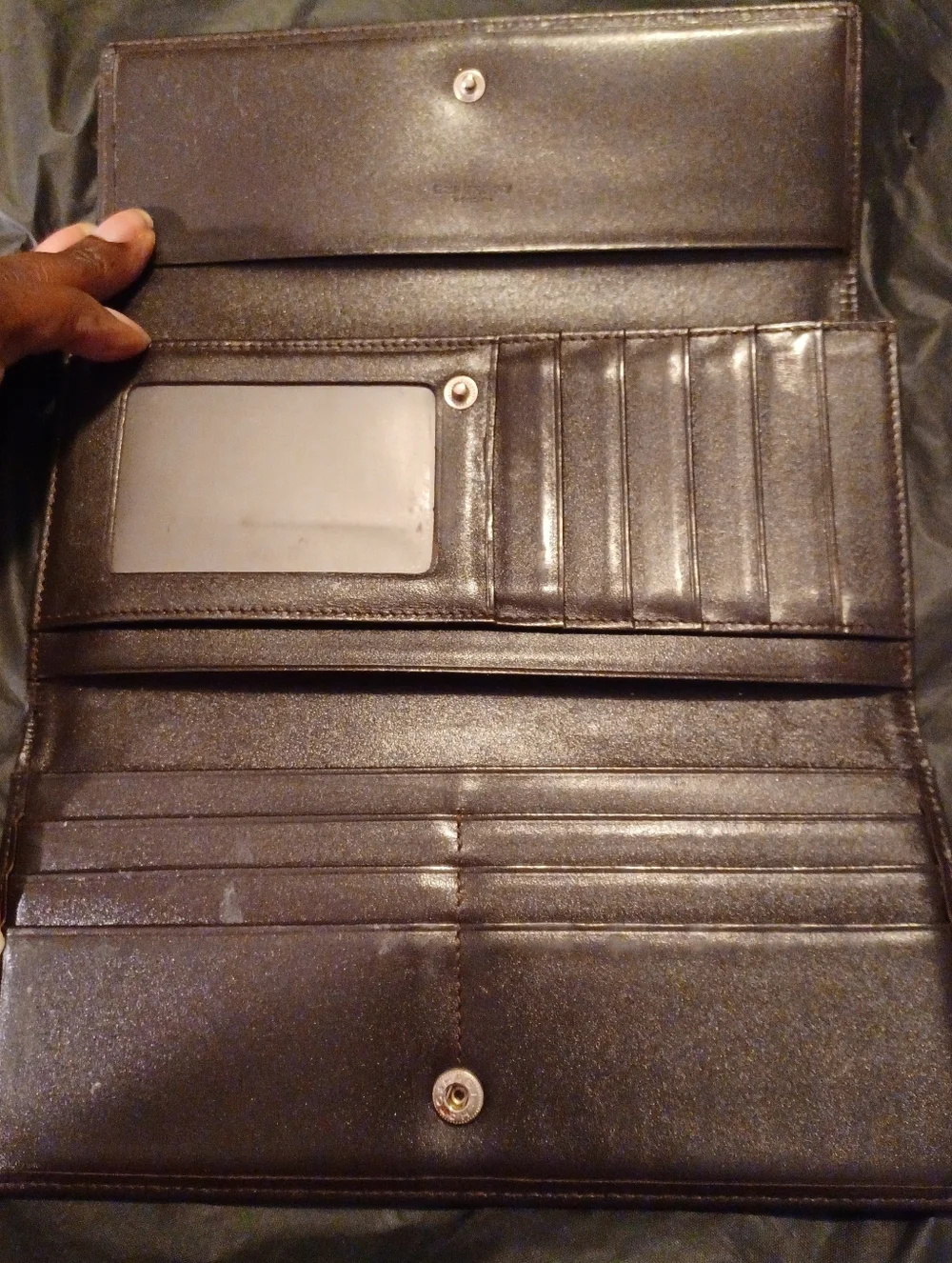 Vintage Burberry Haymarket Check Flap Wallet With knight & logo In brown trim.